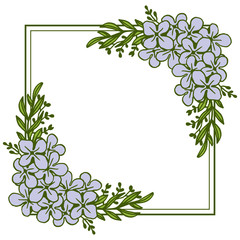 Fototapeta premium Vector illustration frame flower red and violet hand drawn