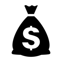 Money bag icon isolated on white background