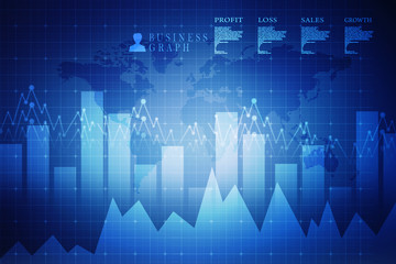 2d rendering Stock market online business concept. business Graph 