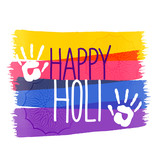 holi colors festival background with hand impression