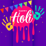 happy holi colorful greeting background