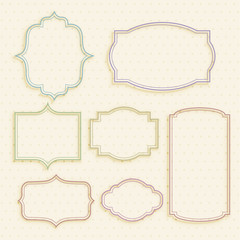 classic empty vintage labels frame set