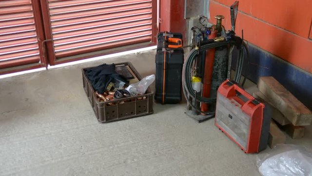 Soldering Tools including torch, solder, flux, and brushes