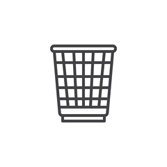 Paper trash basket line icon. linear style sign for mobile concept and web design. Recycle bin outline vector icon. Symbol, logo illustration. Pixel perfect vector graphics