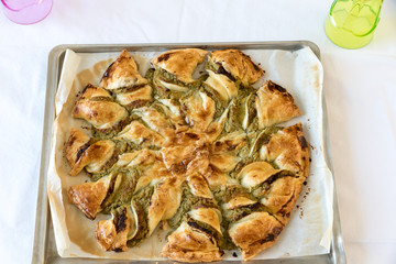 Savory pie with vegetables