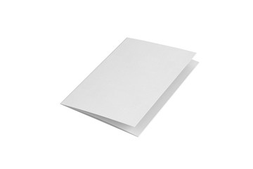 Half-fold brochure blank white template for mock up and presentation design. 3d...