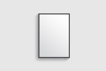 Photo frame Mock-up isolated on soft gray background, interiors decor mock up.