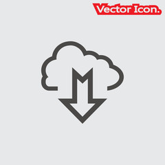 Download files icon isolated sign symbol and flat style for app, web and digital design. Vector illustration.