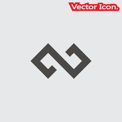 Infinity icon isolated sign symbol and flat style for app, web and digital design. Vector illustration.