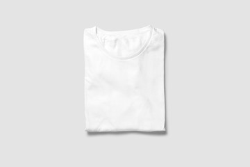 white t-shirt on white background. Mockup for design