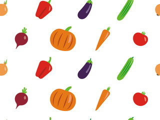 Vector seamless illustration of vegetables.