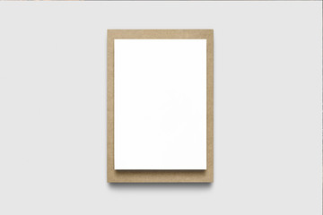 Blank clipboard with white pages mockup, isolated on white background. Office stationery notebook design