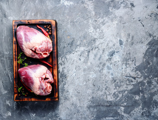 Raw pork heart