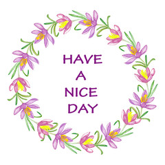 Purple Flower Wrath Quote Watercolor Style