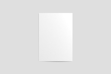 Bi fold Brochure Magazine Mock-up isolated on white background, with clipping path. Half-fold...