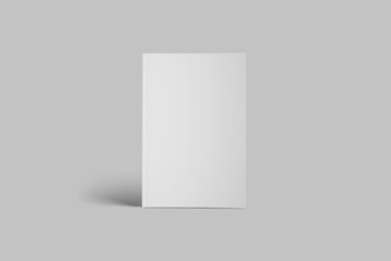 Template Book Mock up isolated on soft gray background,Real photo, blank book, brochure, booklet, hard cover and soft cover.3D rendering.