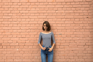 Young teenager student girl portrait.