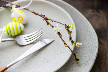 Table setting for Easter dinner