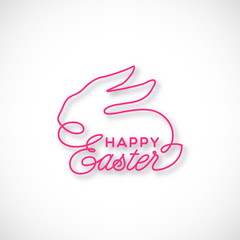 Happy Easter linear lettering