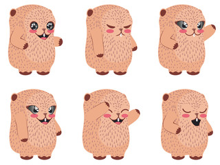Kawaii groundhog design
