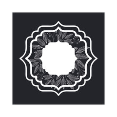 frame with plants and herbs isolated icon