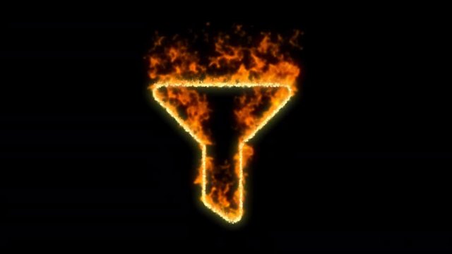 filter symbol inflames. Then disappears. In - Out loop. Alpha channel Premultiplied - Matted with color black