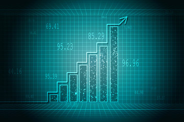 2d rendering Stock market online business concept. business Graph 