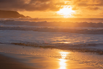 Obraz premium Beach sunset at Widemouth