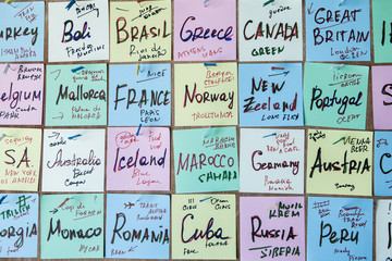 travel destination points on a Stickers