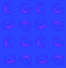 Blue-pink circles оn blue backgroung. Abstract illustration.