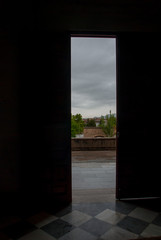 The city of Granada behind the door