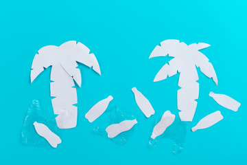 Pollutions and garbages on the beach