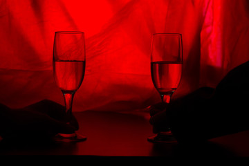 Celebrate wedding or Valentine with champagne