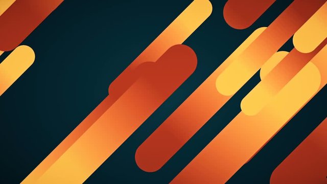 Abstract background in flat style with animation of rounded rectangles, circles and lines on colorful backdrop. Animation of seamless loop.