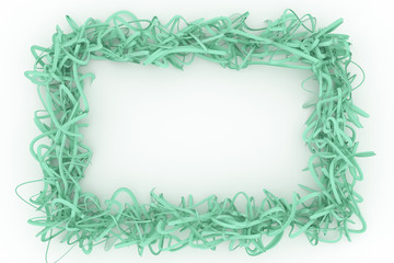 Abstract CGI composition, string backdrop virtual paper frame. Wallpaper for graphic design. 3D render.