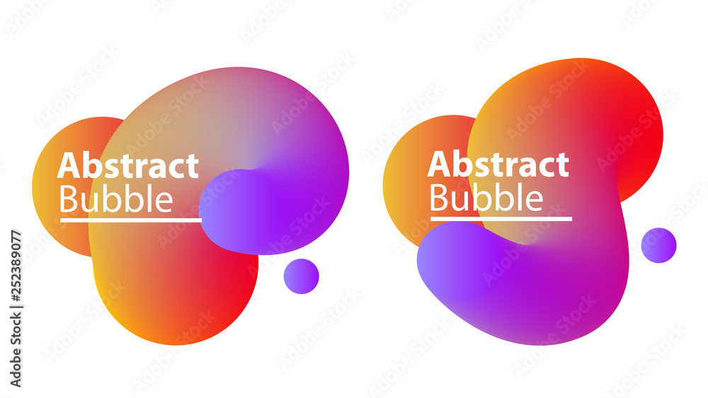 Poster abstract bubble blob modern futuristic gradient color bright circle