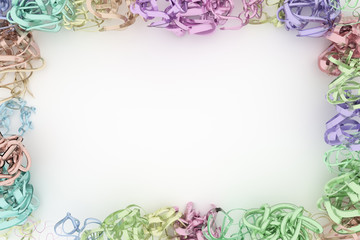 Decorative, illustrations CGI composition, string backdrop virtual paper frame, for design texture background. 3D render.