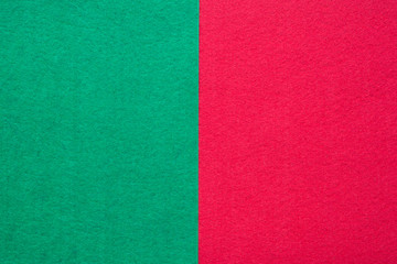 Fototapeta premium Two tone green red flannel fabric background with copy space