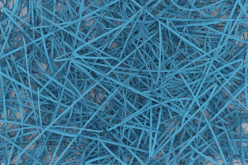 Decorative, illustrations CGI composition, messy strings virtual backdrop, for design texture background. 3D render.