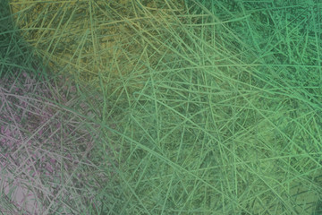 Illustrations of CGI composition, messy strings, virtual backdrop for graphic design or wallpapers. 3D render.