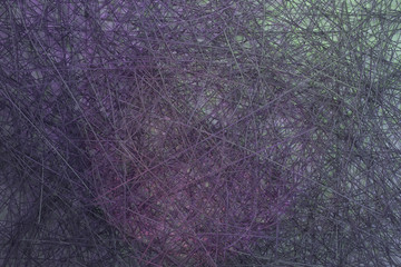 Background abstract CGI composition, messy strings virtual backdrop for design, graphic resource. 3D render.