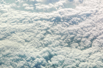 Fluffy clouds. Aerial view.