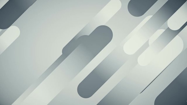 Abstract background in flat style with animation of rounded rectangles, circles and lines on colorful backdrop. Animation of seamless loop.