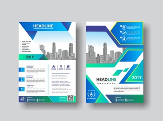 A modern business cover brochure layout with shape vector illustration