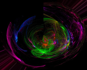 abstract digital fractal, fantasy design decorative, creative, curve