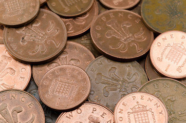 One and Two Pence Coins