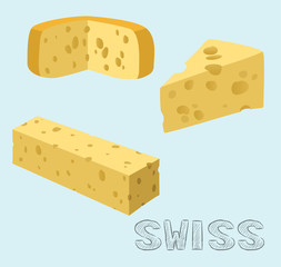 Food Cheese Type Swiss Vector Illustration