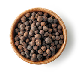 wooden bowl of aromatic pepper