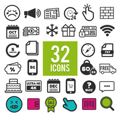 Icons for Web and Mobile on white background.