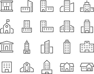 Obraz premium set of buiding icons, such as city, apartment, condominium, town